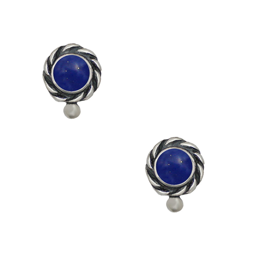 Sterling Silver Petite Lapis Lazuli Post Stud Earrings